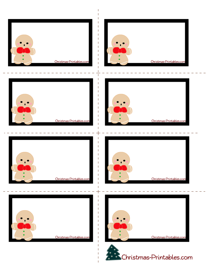 Free Printable Labels With Gingerbread man