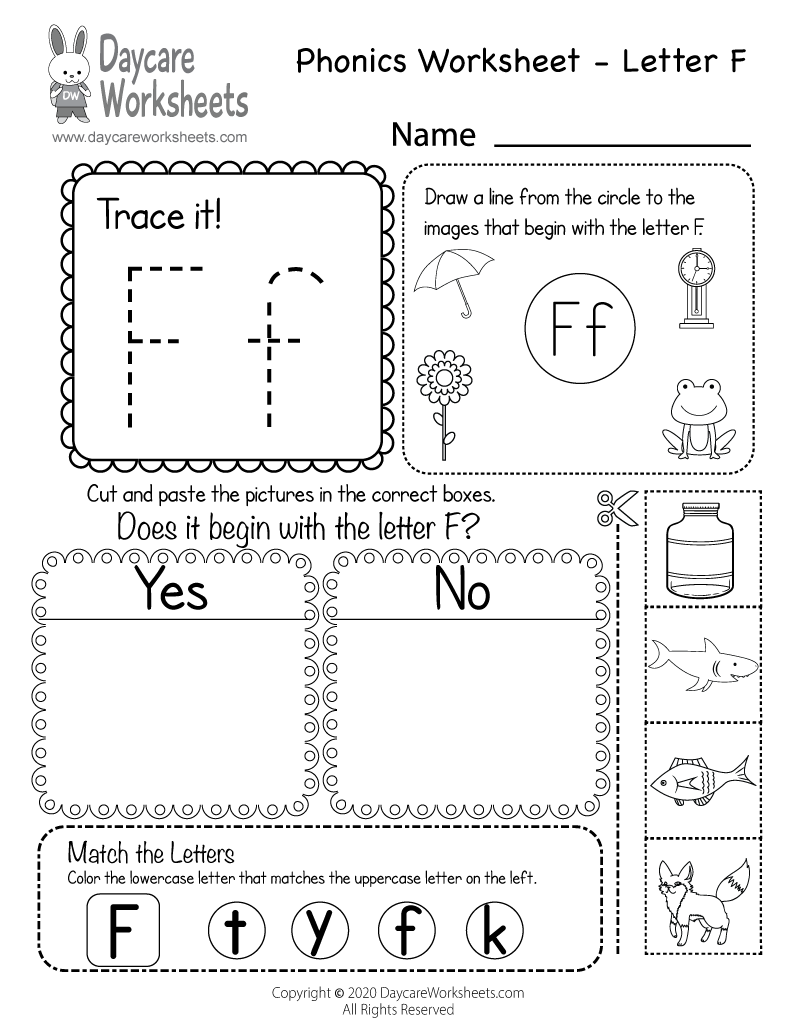 Free Printable Letter F Worksheets