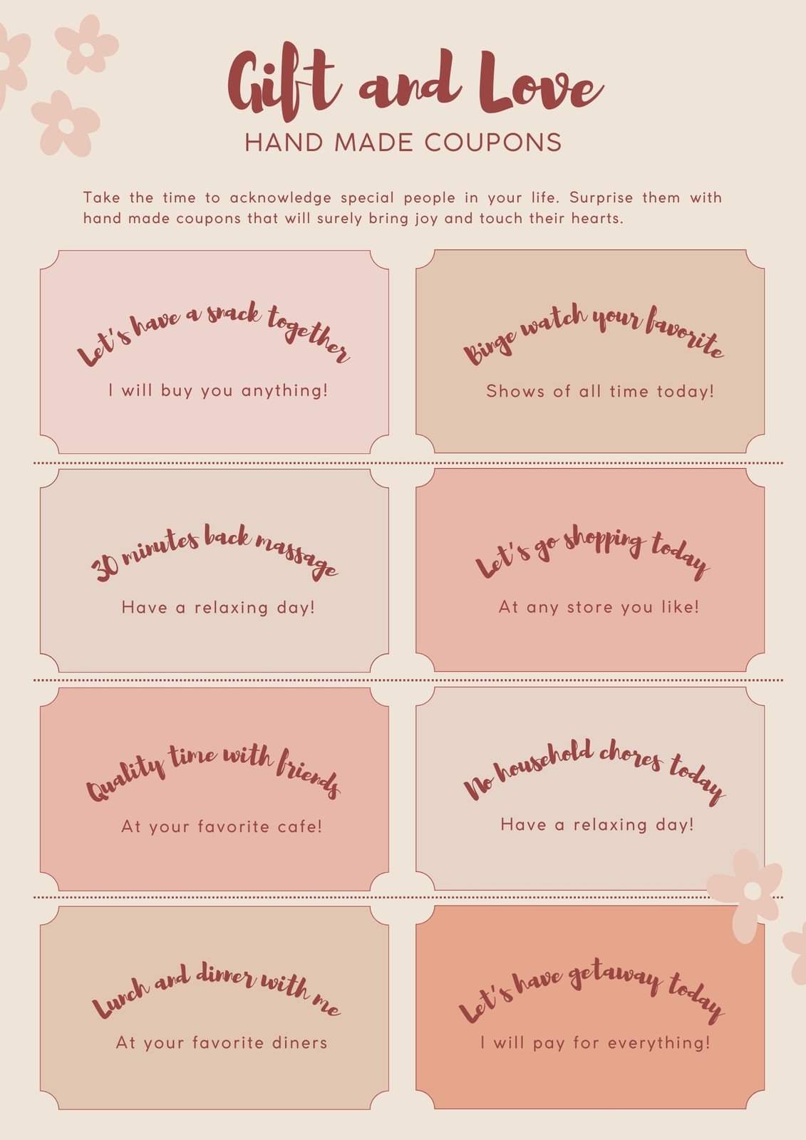 Free Printable Love Coupon Templates Canva