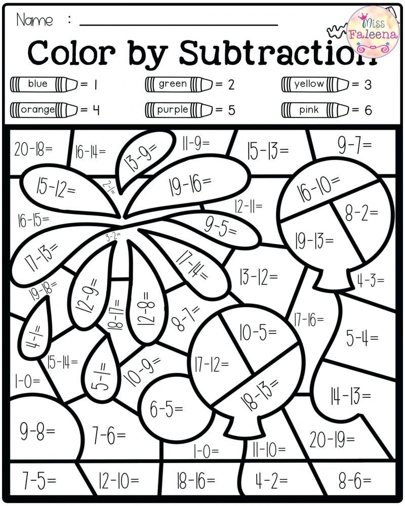 Free Printable Math Coloring Worksheets For 1st Grade Math Worksheets Printable