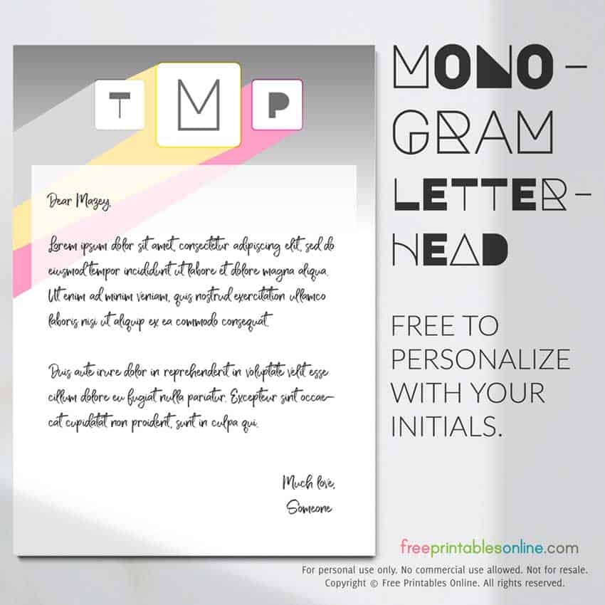 Free Printable Monogram Stationery Free Printables Online
