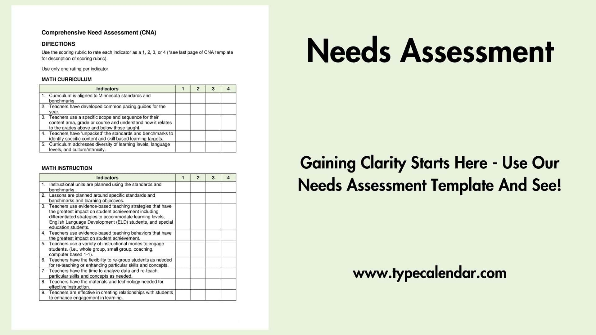 Free Printable Needs Assessment Templates Excel Word PDF 