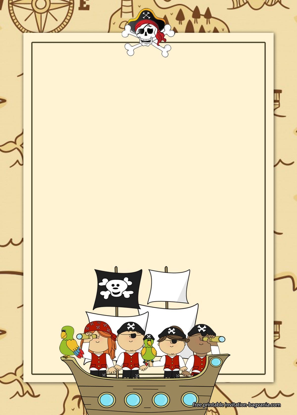 FREE Printable Pirates Invitation Templates