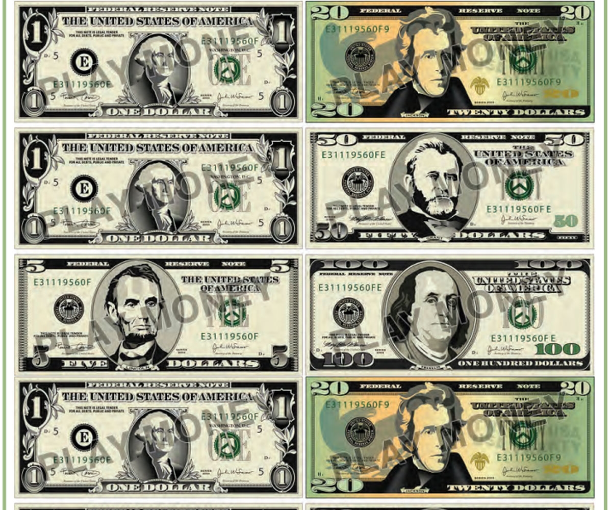 Free Printable Kids Money