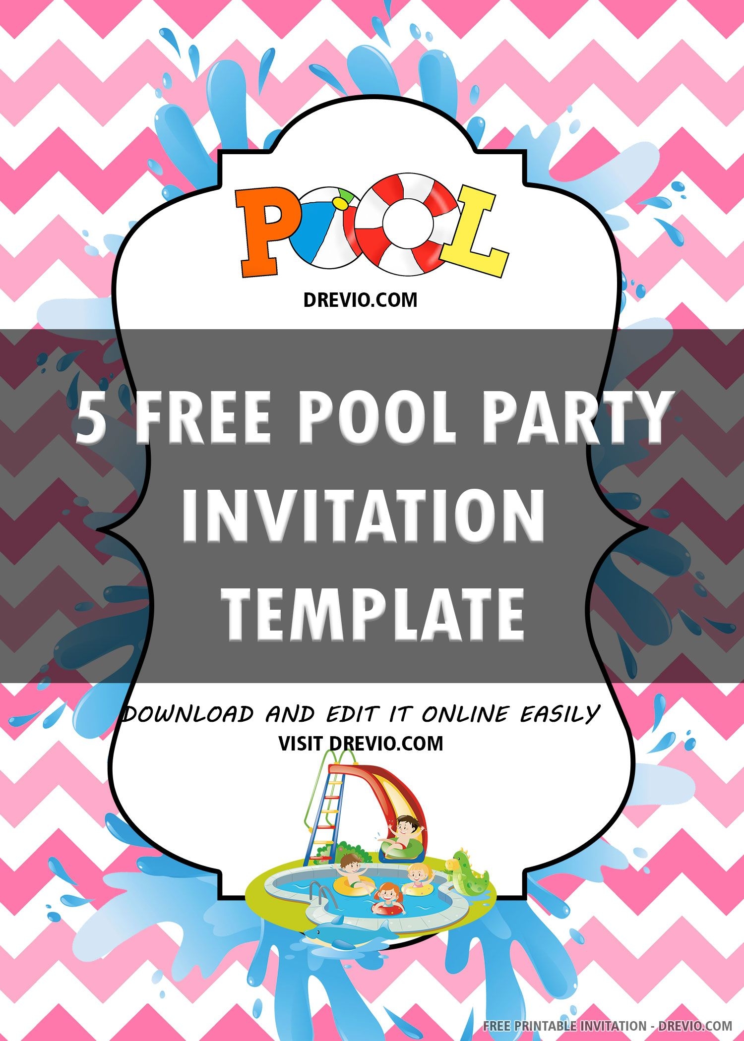 Free Printable Pool Party Invitation Templates
