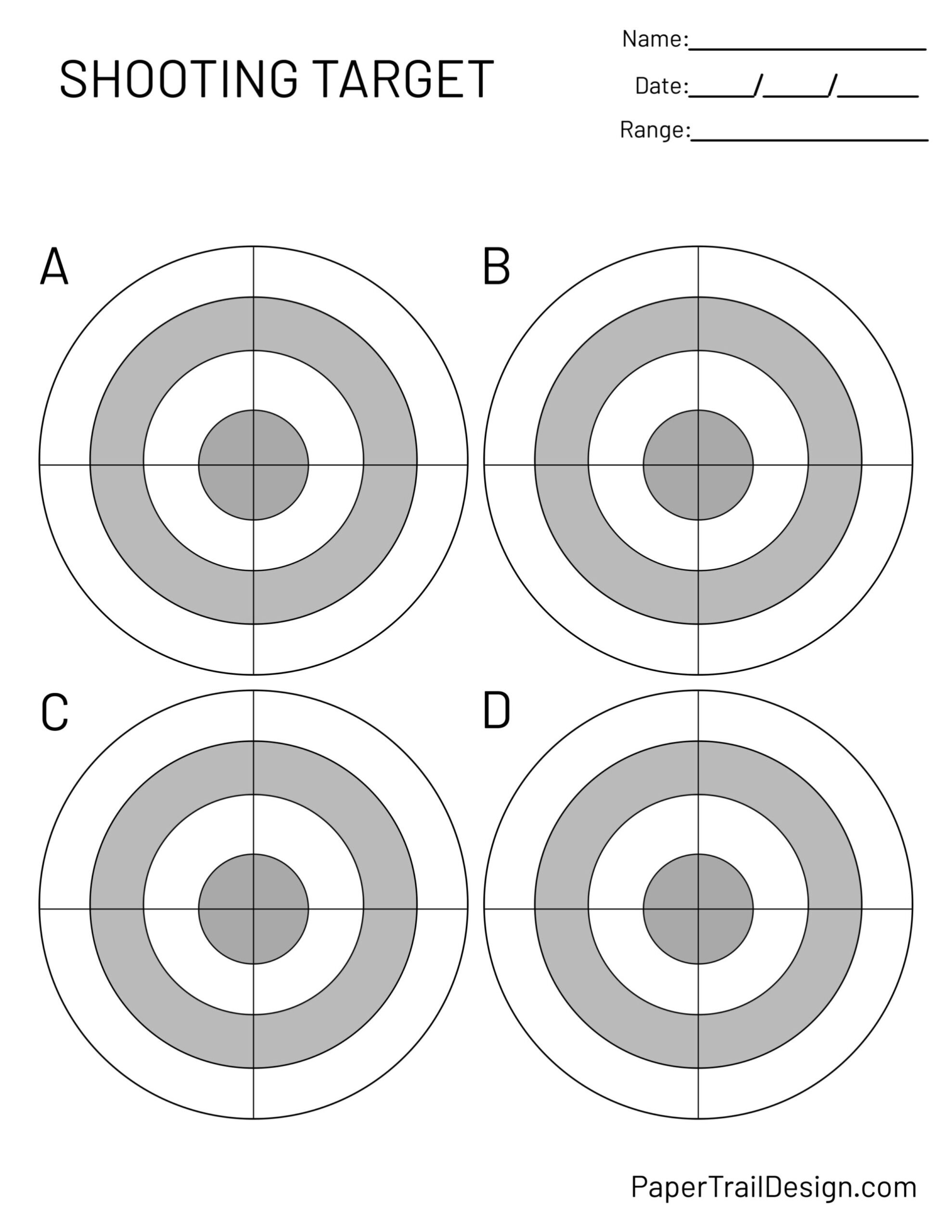 Free Printable Target Practice Sheets