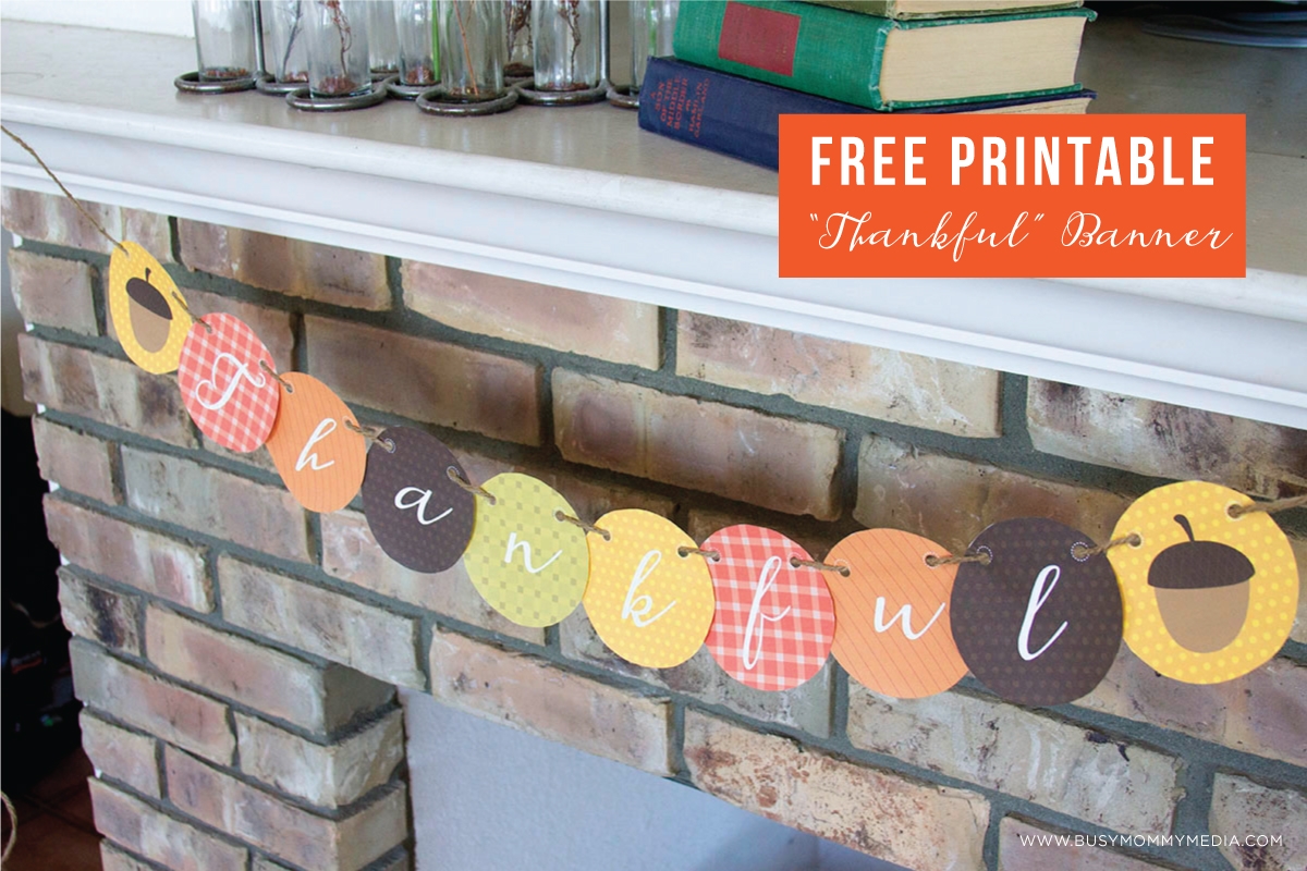 Free Printable Thankful Banner