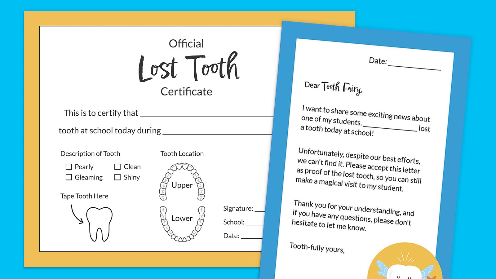 Free Tooth Fairy Printables