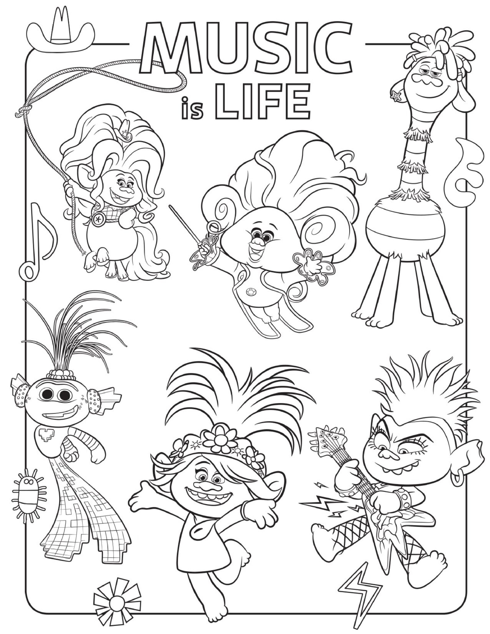 Free Printable Troll Coloring Pages