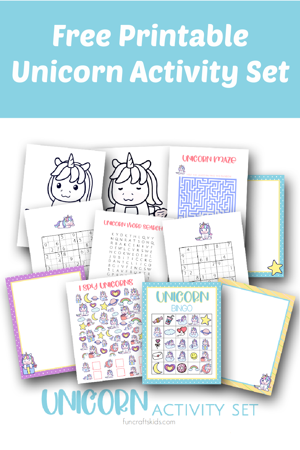Free Printable Unicorn Activity Set Fun Crafts Kids