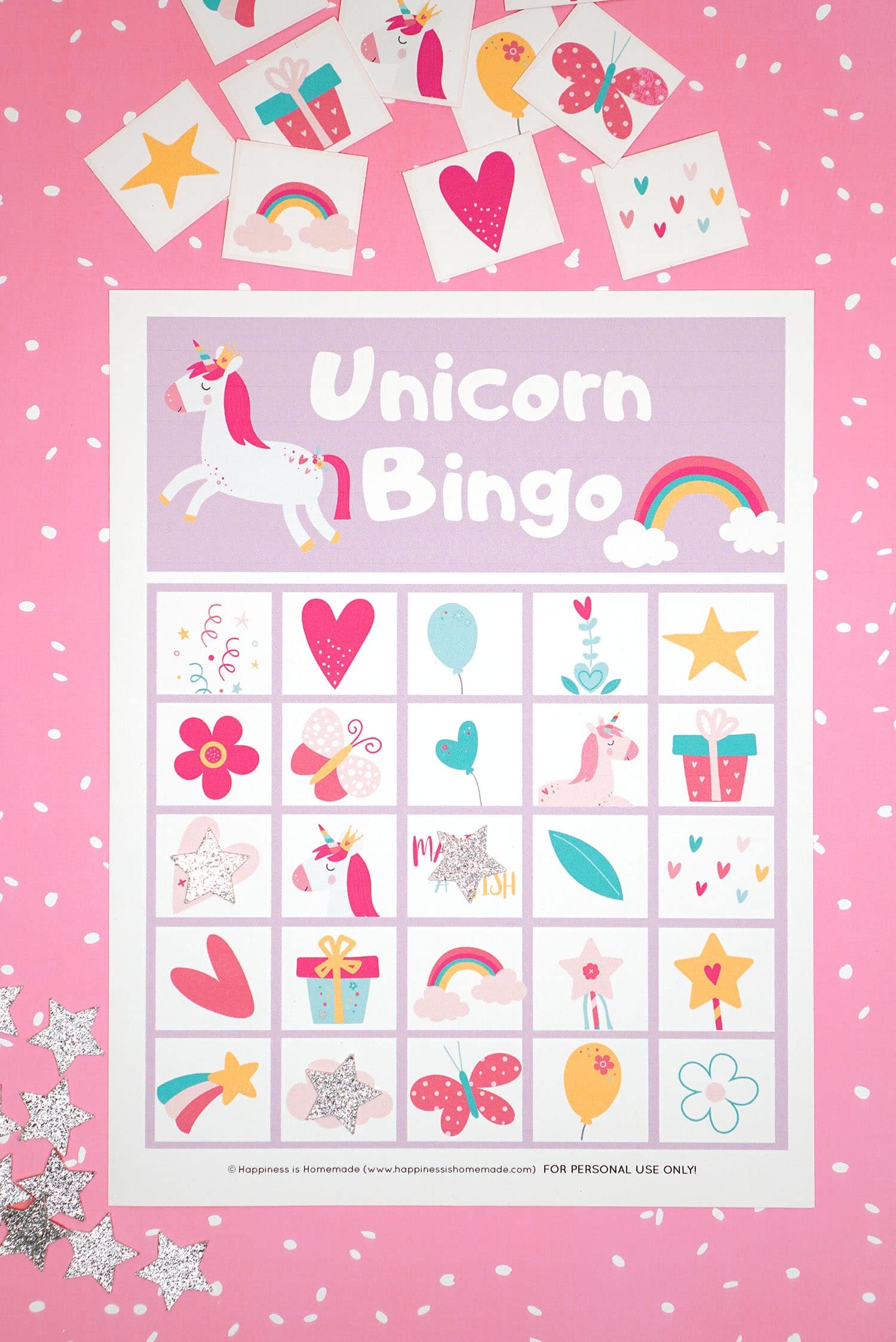 Free Printable Unicorn Bingo Game Happiness Is Homemade