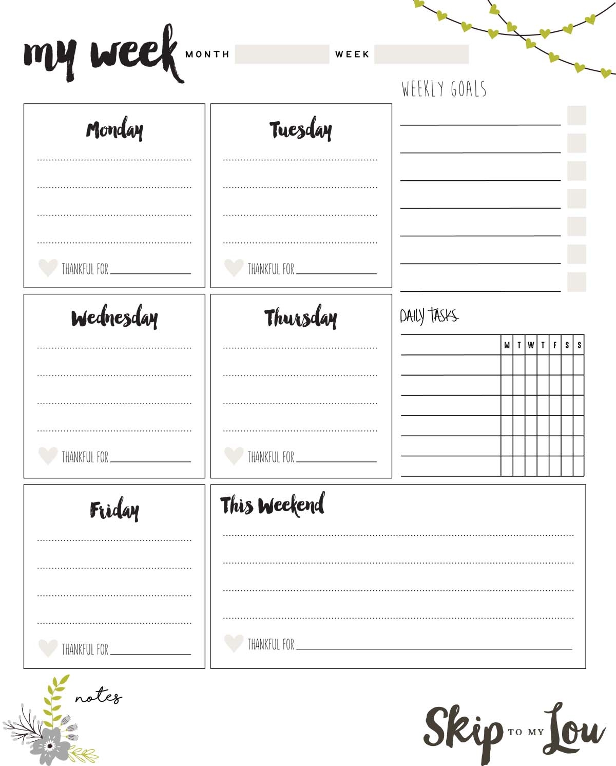 Free Printable Weekly Schedule