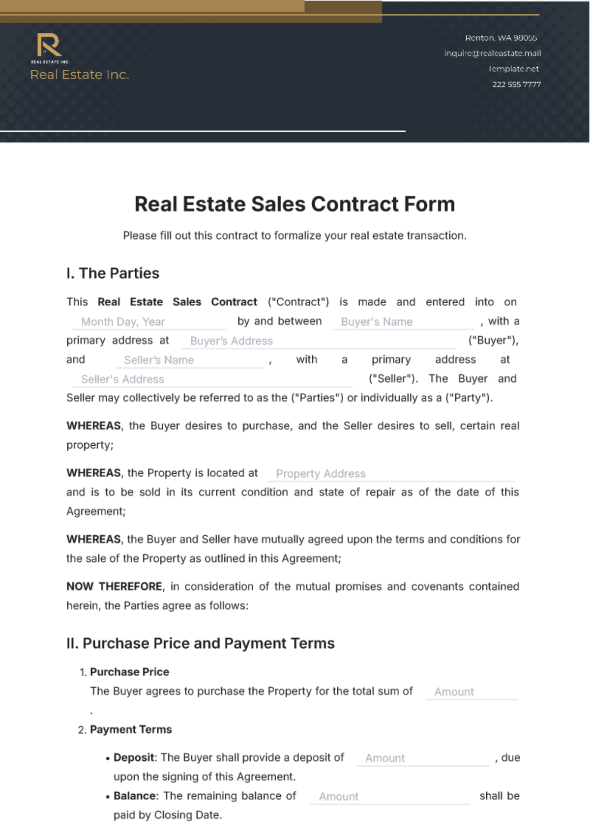 Free Printable Real Estate Forms