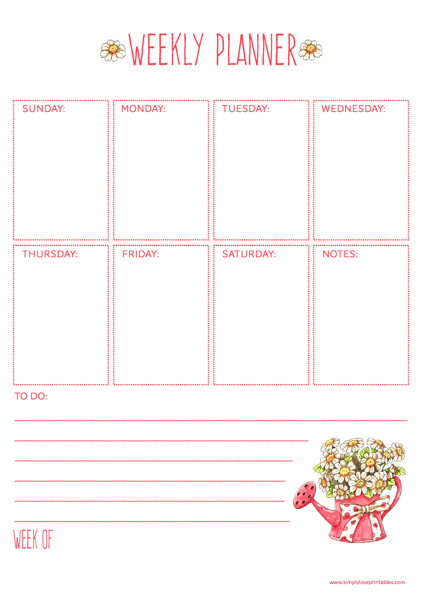 Free Spring Planner Page Templates Simply Love Printables