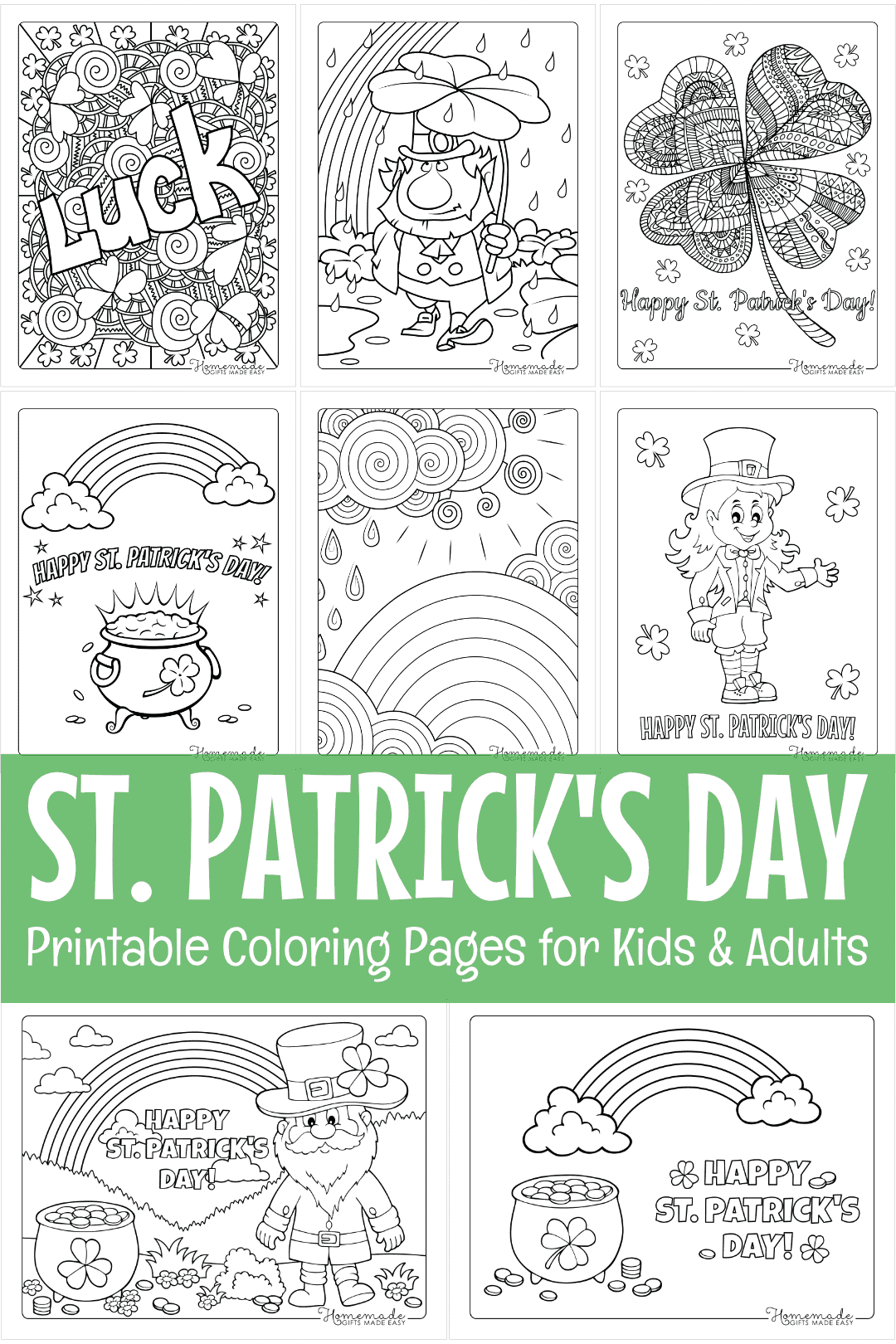 Free St Patrick s Day Coloring Pages For Kids Adults