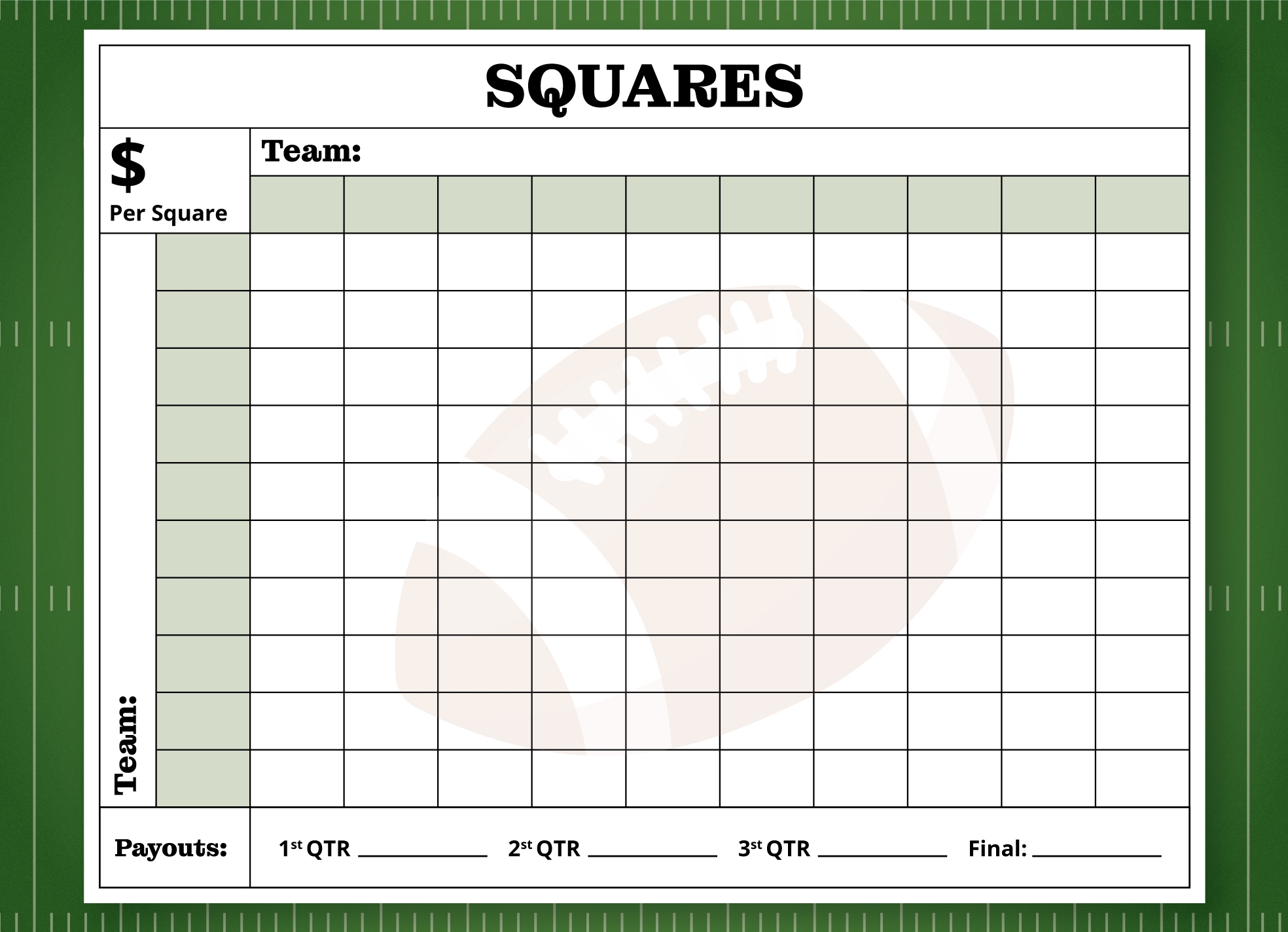 Free Superbowl Printables
