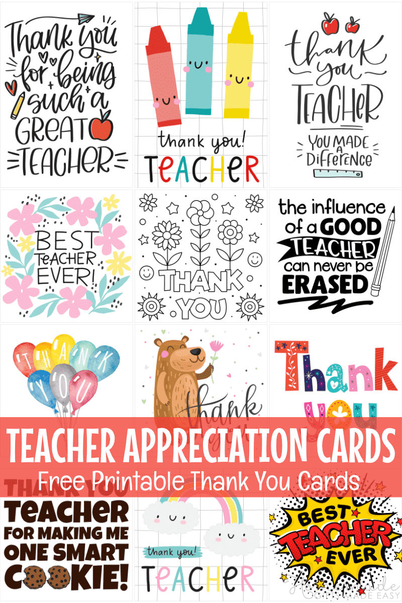 Free Teacher Appreciation Week Printables