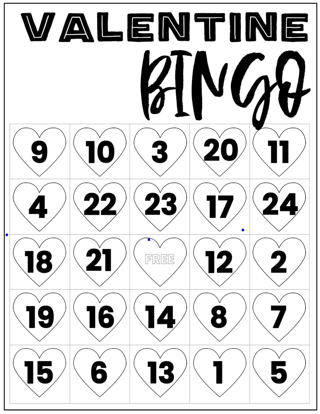 Free Valentine Bingo Printable Cards Paper Trail Design