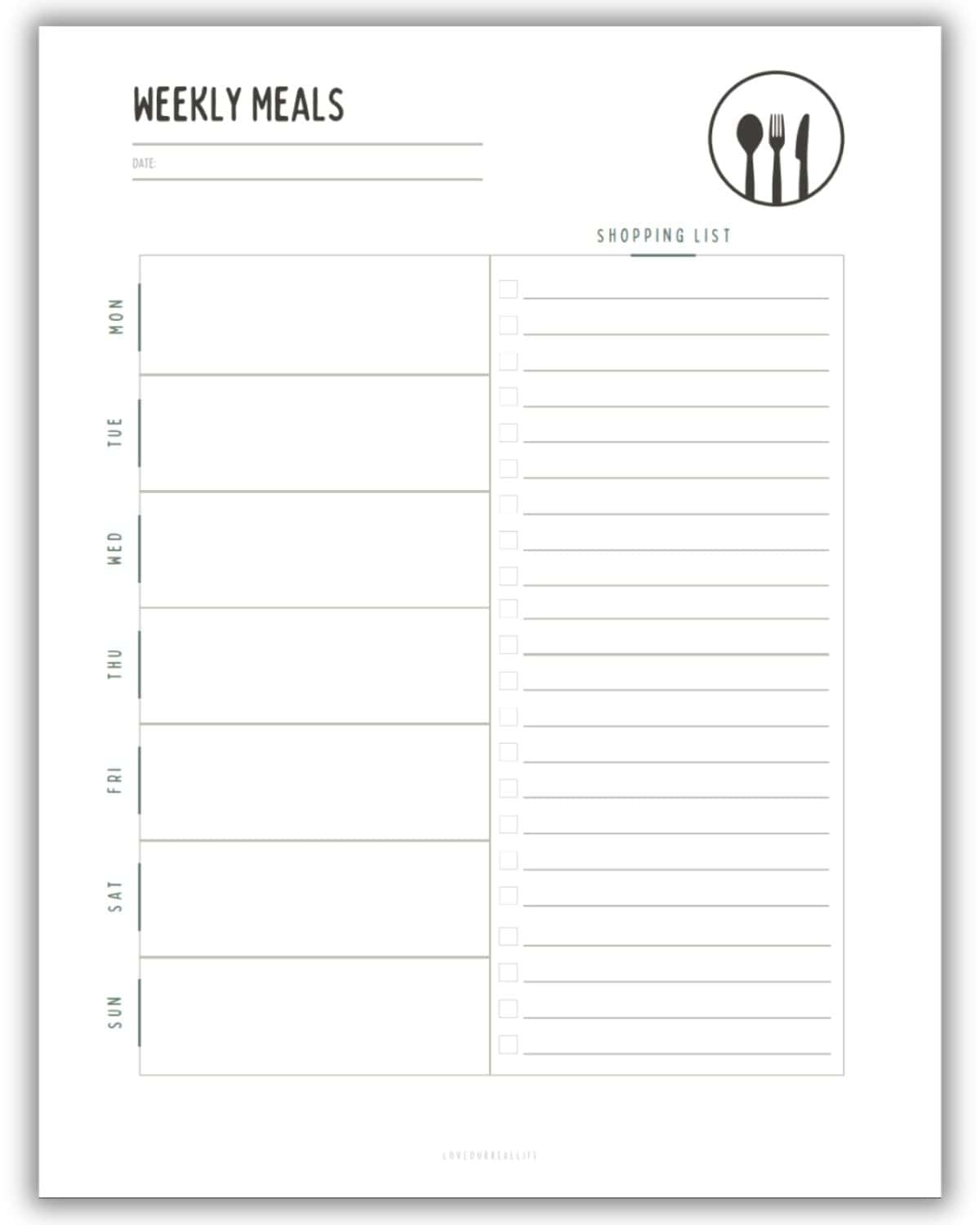 Meal Planner Free Printable