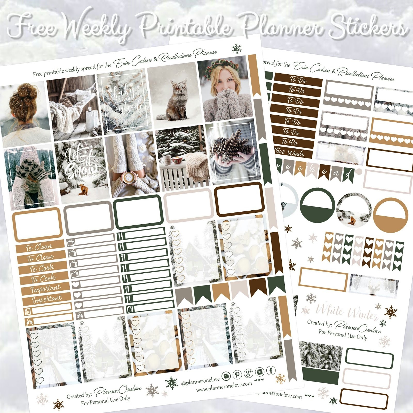 Free Winter Printable Planner Spread For The Erin Condren Recollections Planner Planner Onelove