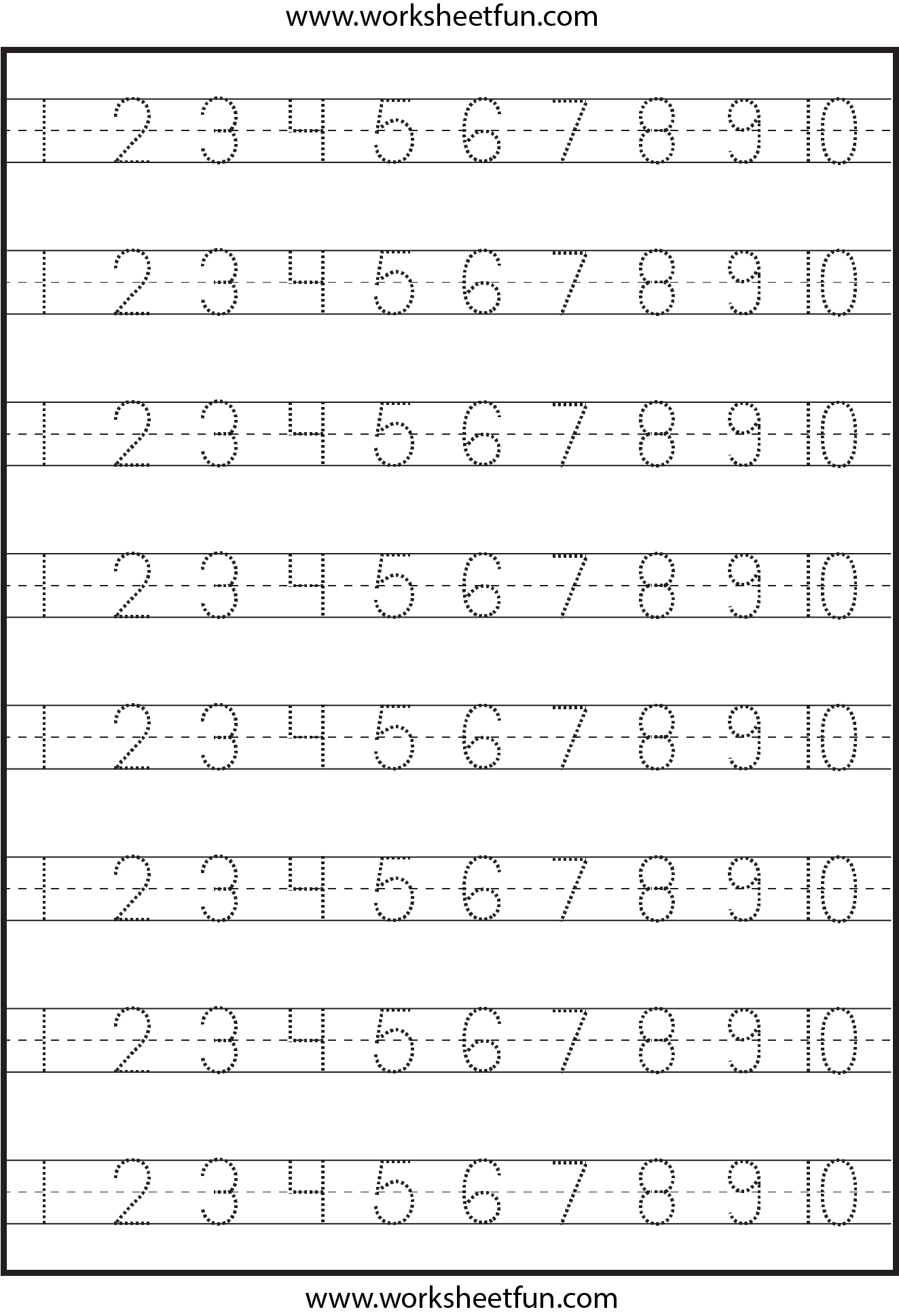 Fun Number Tracing Worksheets 1 10 For Kids Practice Numbers Easily 