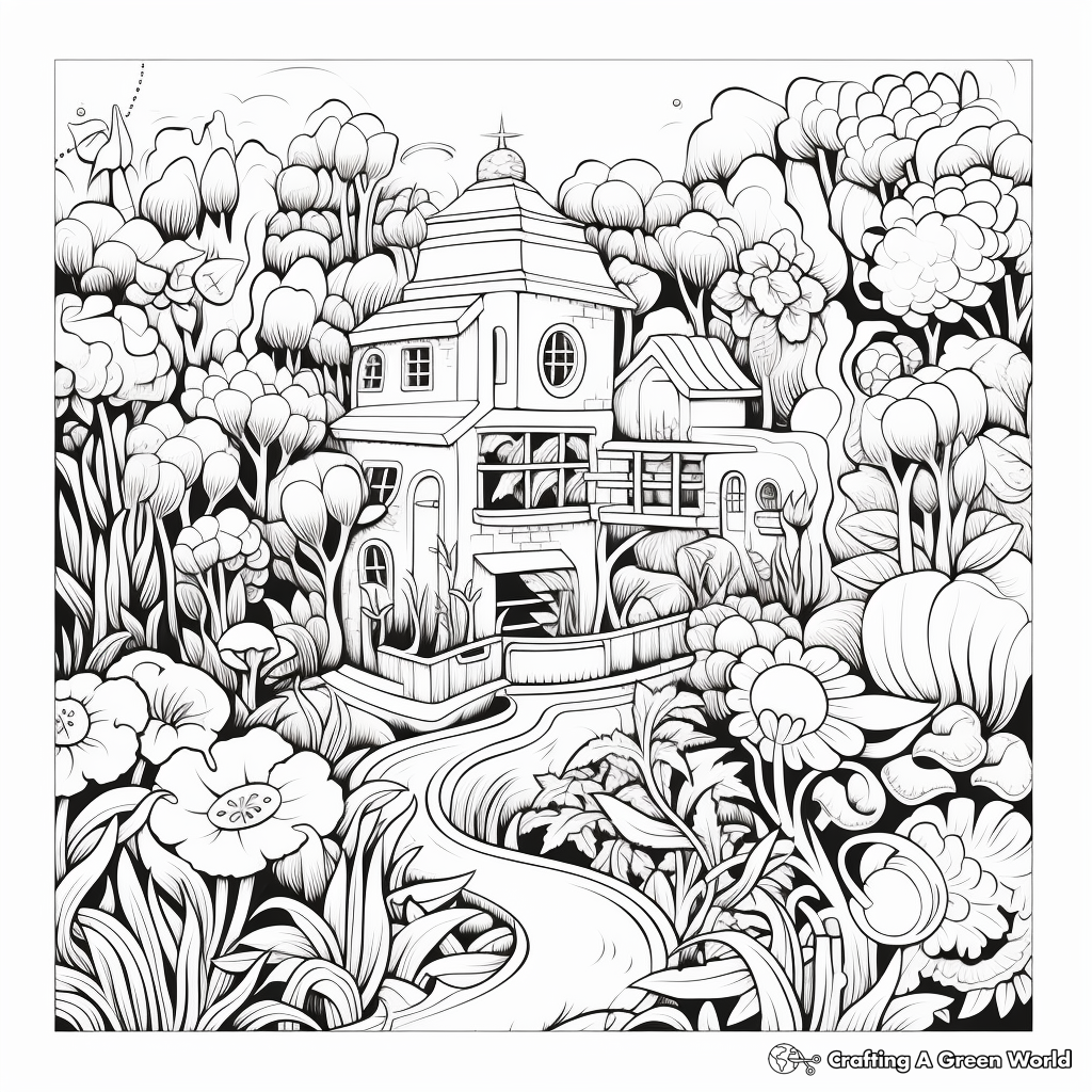 Gardens For Adults Coloring Pages Free Printable 