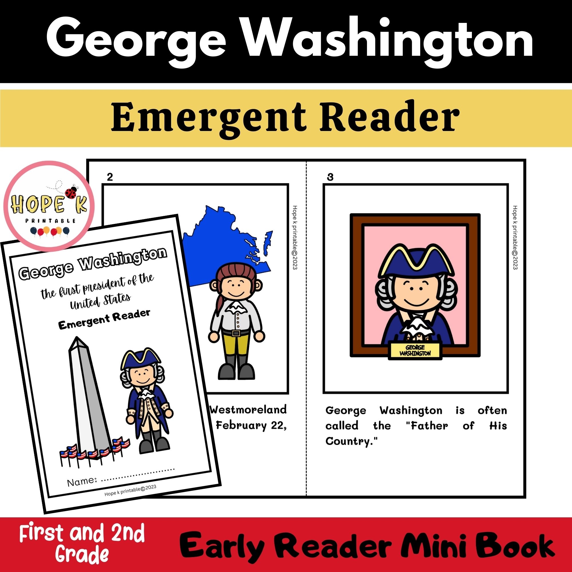 George Washington Emergent Reader President s Day Activities Early Reader Made By Teachers