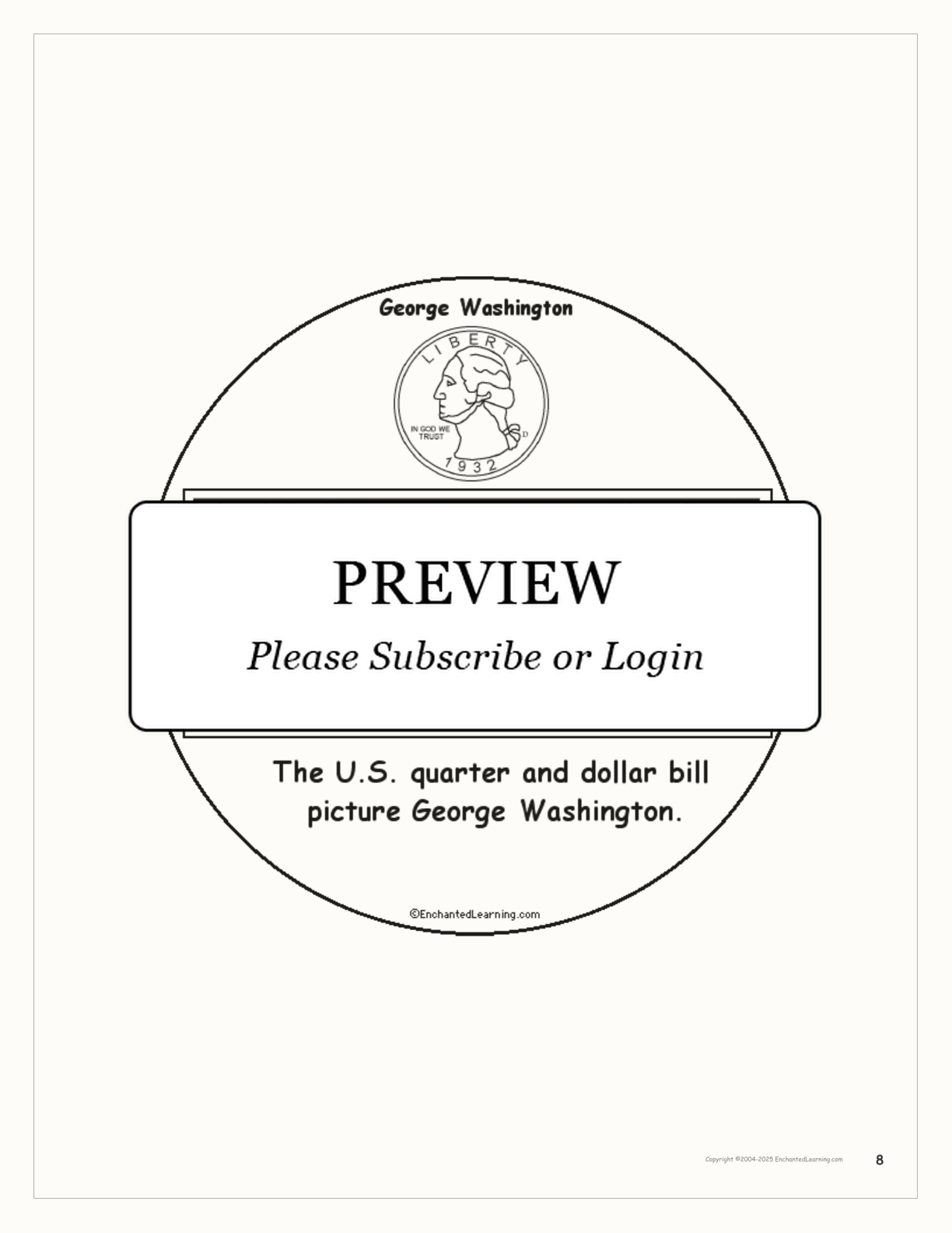 George Washington Printable Book Enchanted Learning