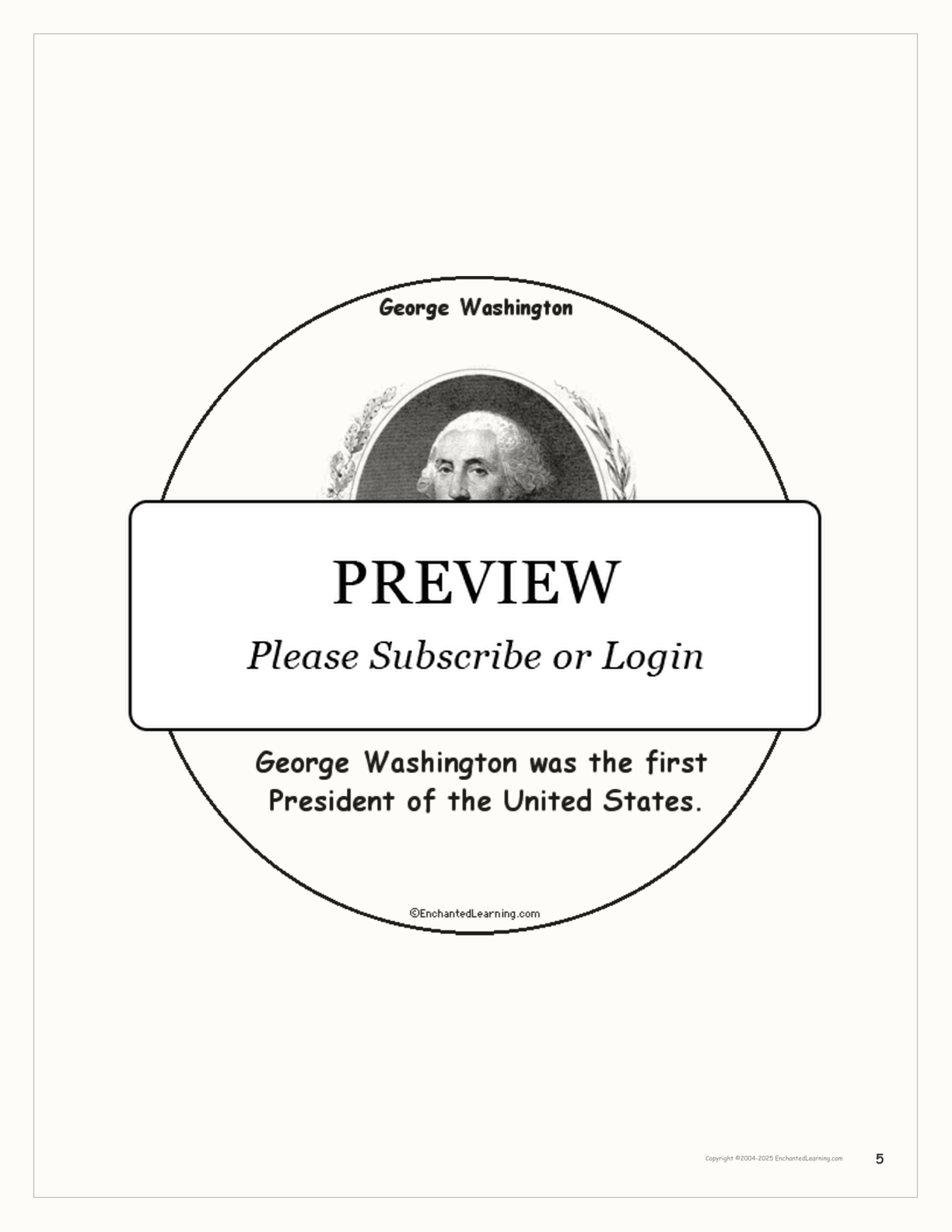 George Washington Printable Book Enchanted Learning