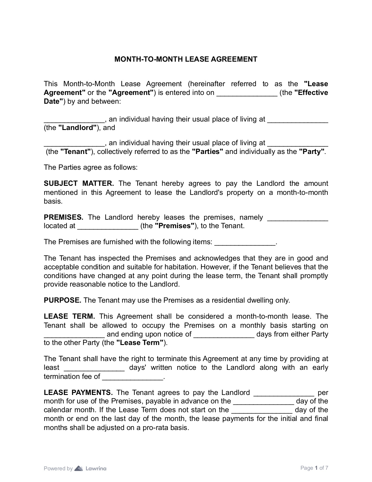 Get A Free Legally Binding Horse Lease Form PDF Lawrina