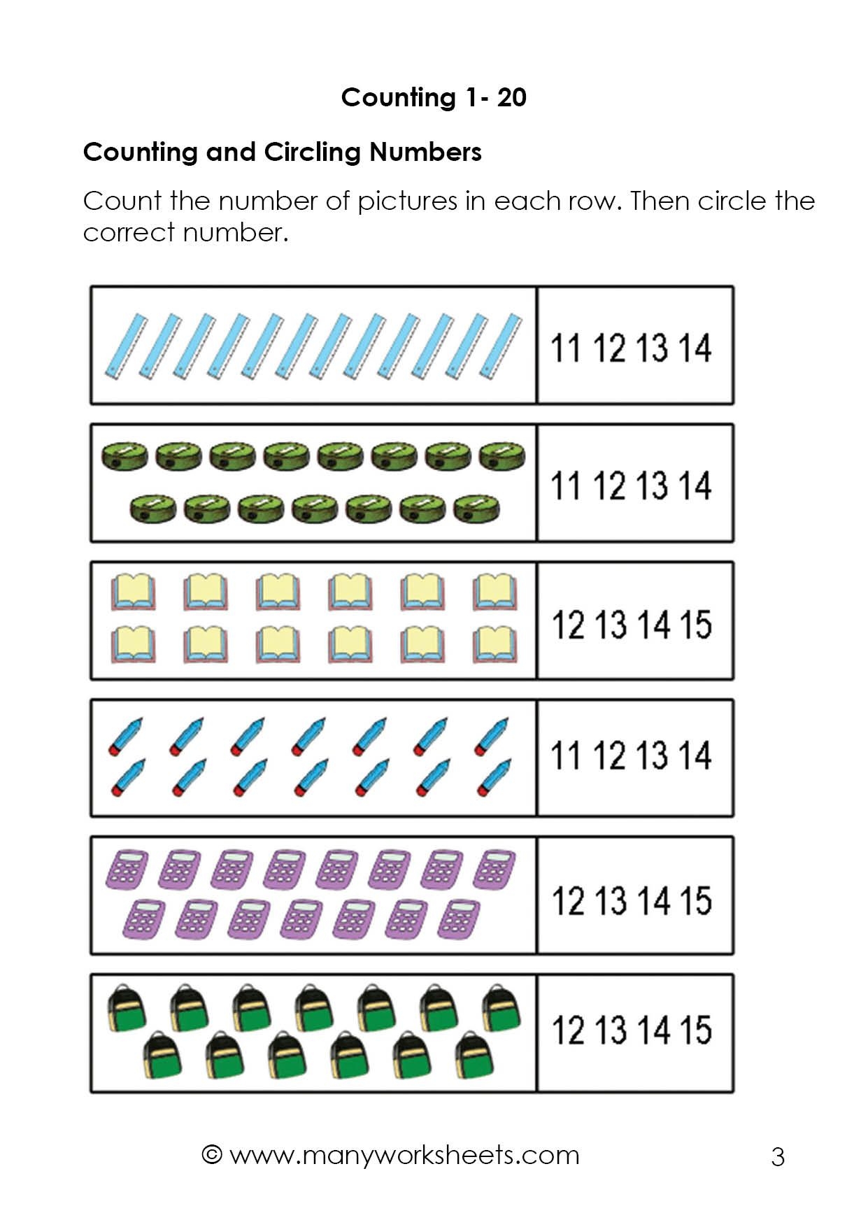 Get Free Printable Counting Up To 20 Worksheet 1 For Pre K Preschool And Kindergarten A Simp Counting To 20 Math Counting Worksheets Counting Worksheets