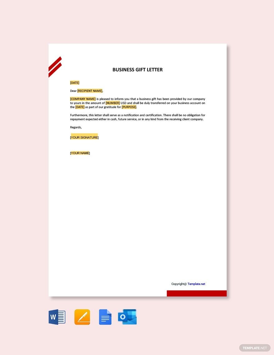 Free Printable Gift Letter