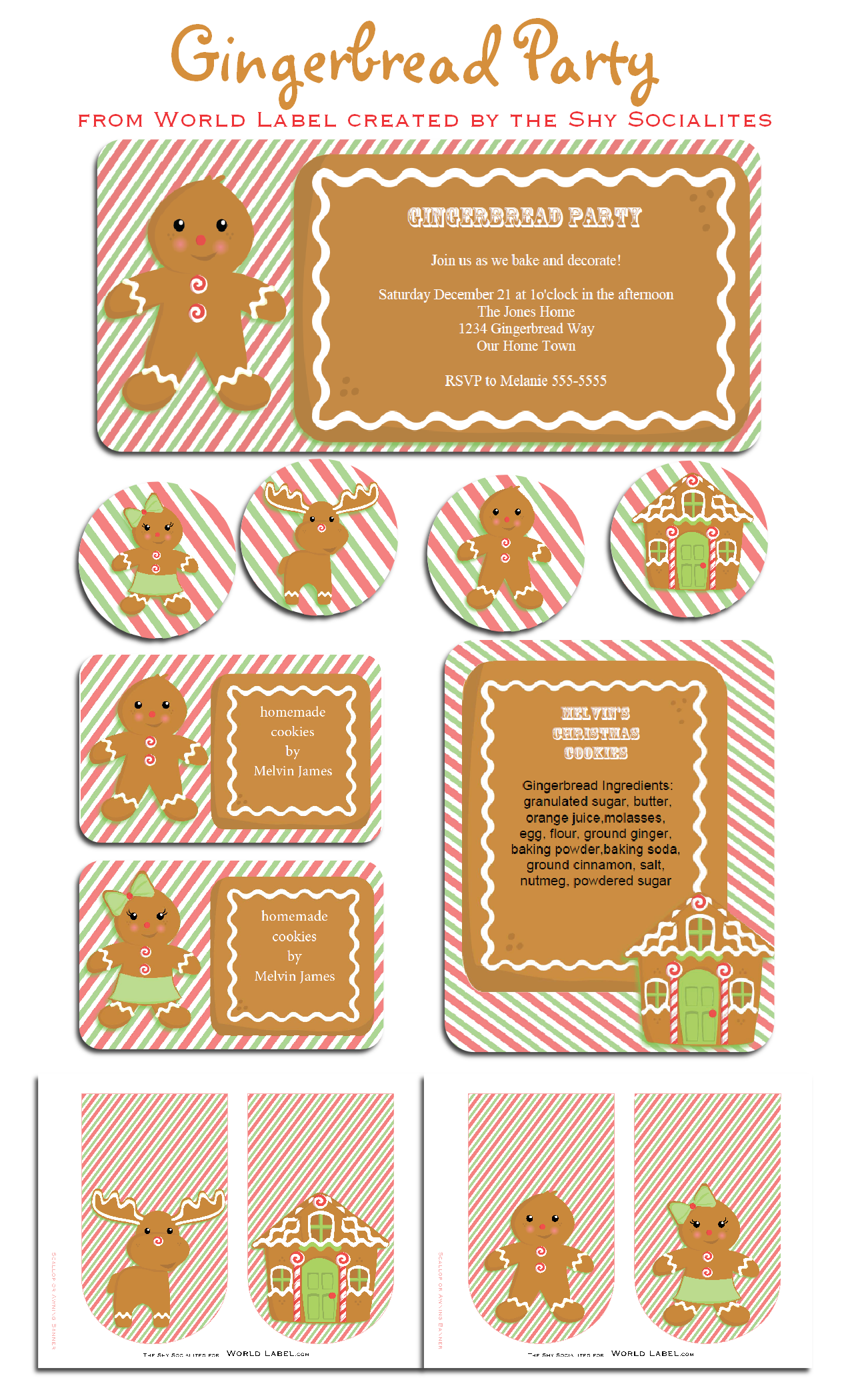 Gingerbread Party Kit And Labels Free Printable Labels Templates Label Design WorldLabel Blog 