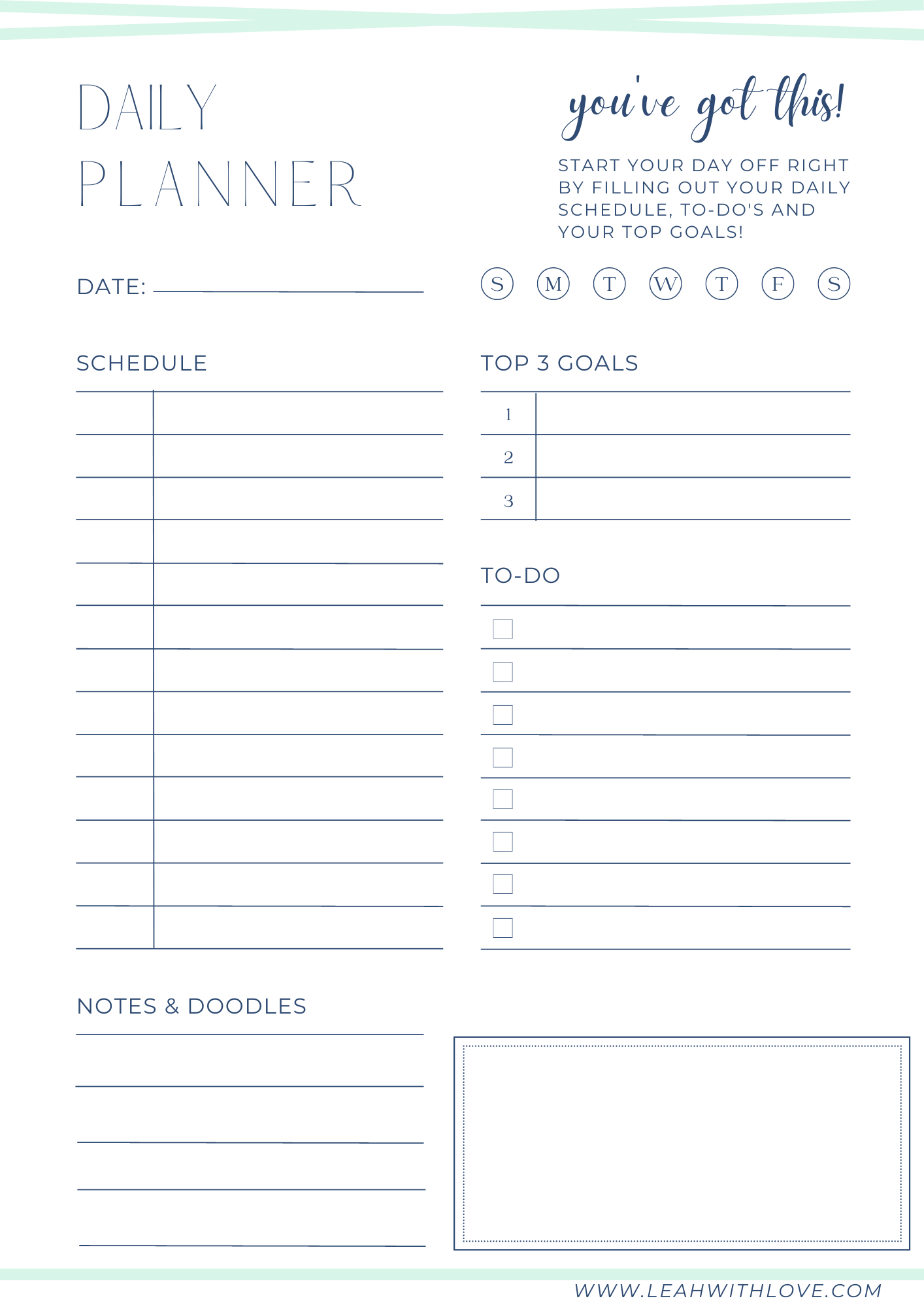 Free Printable Goal Setting