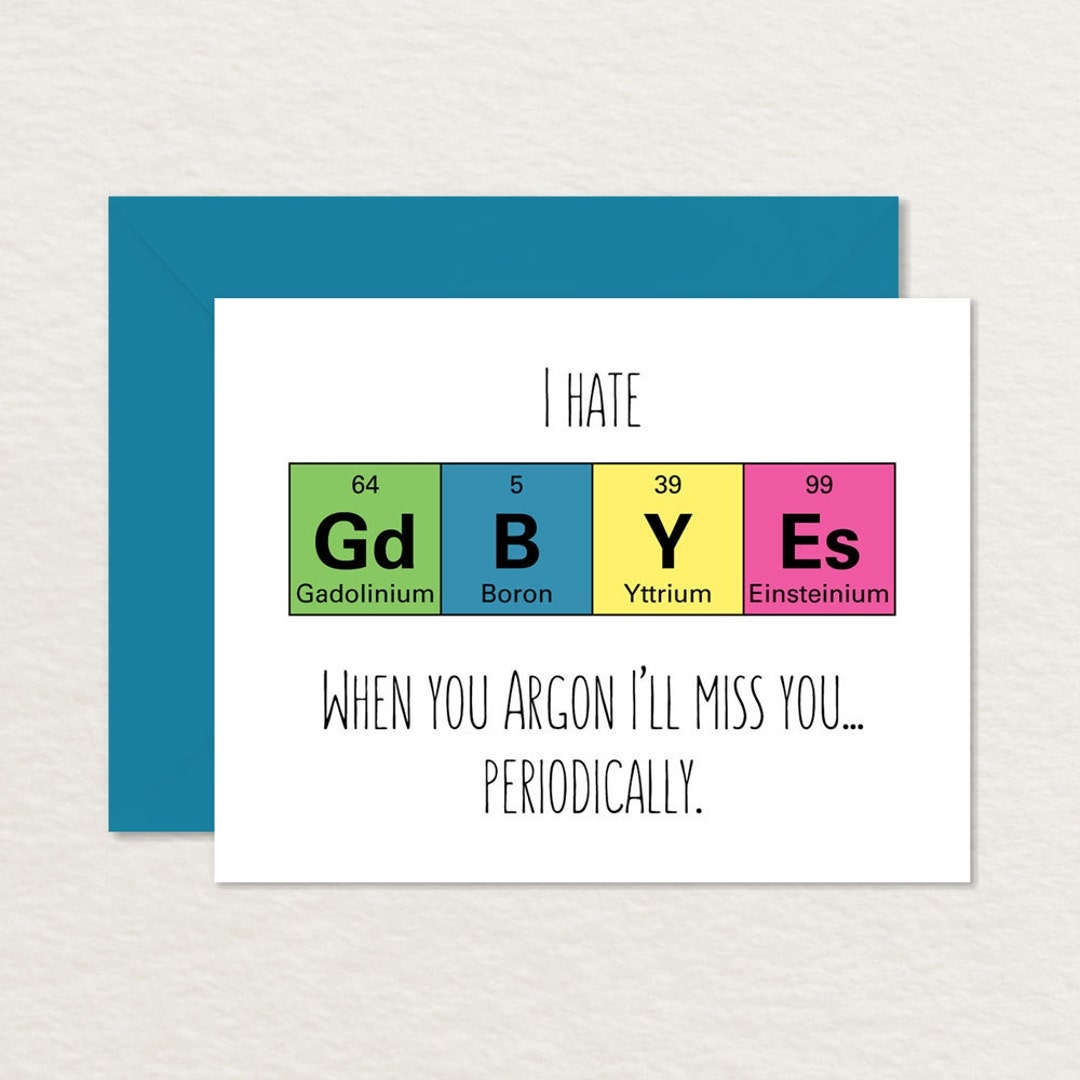 Goodbye Card Printable Funny Goodbye Card Nerdy Goodbye Card Moving Card Printable Farewell A2 Funny Retirement Science Card Etsy