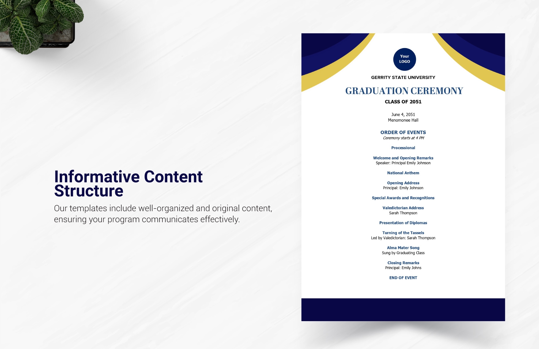 Graduation Program Template In Word Illustrator PDF Download Template 