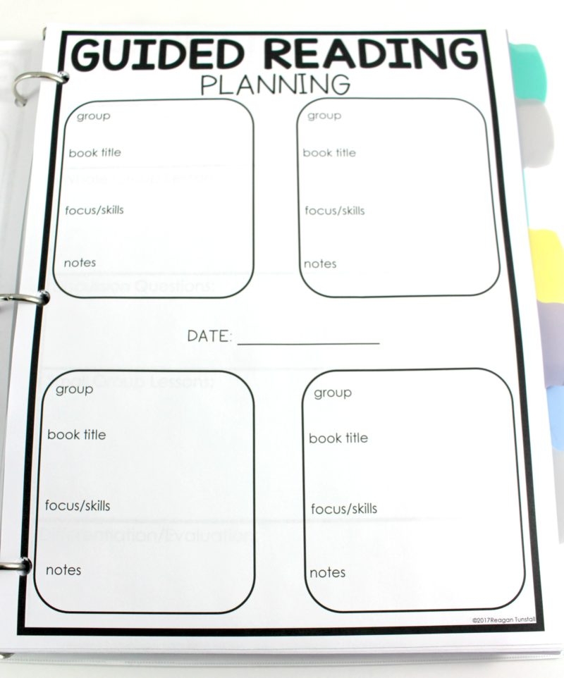 Guided Reading Teacher Binder Tunstall s Teaching