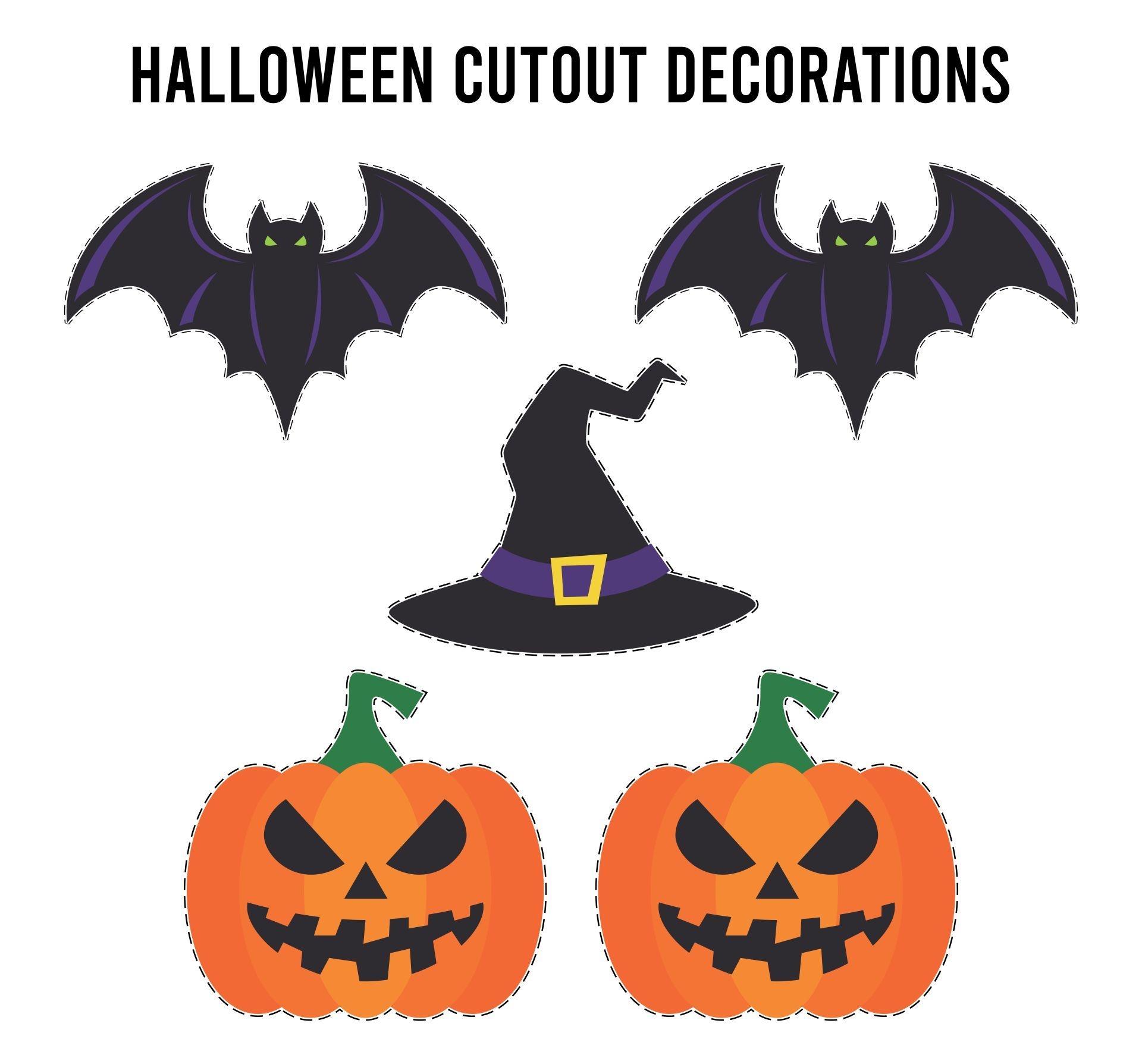 Halloween Cutouts 15 Free PDF Printables Printablee