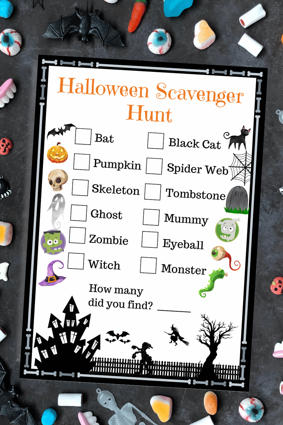 Halloween Scavenger Hunt Free Printable