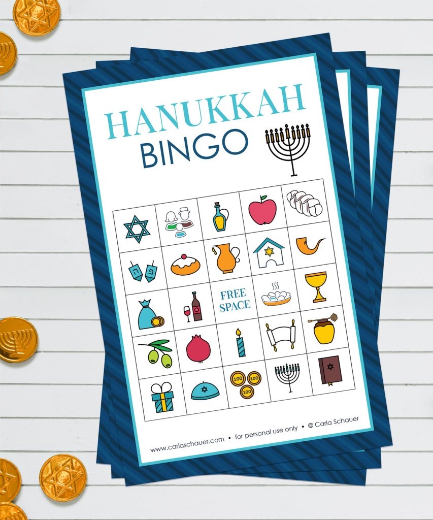Hanukkah Bingo Cards Free Printable Chanukah Game Carla Schauer Designs