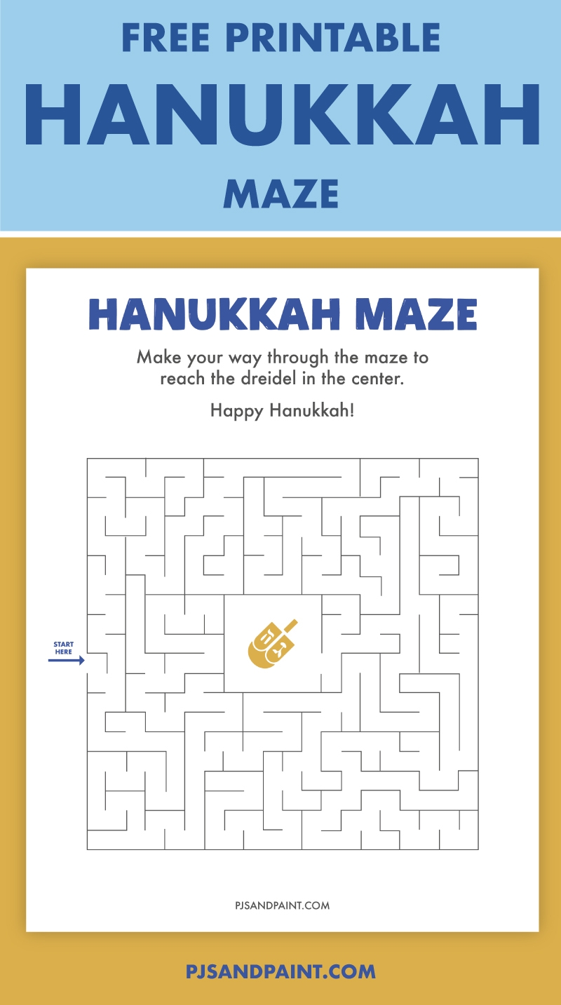 Hanukkah Maze Free Printable Game Pjs And Paint