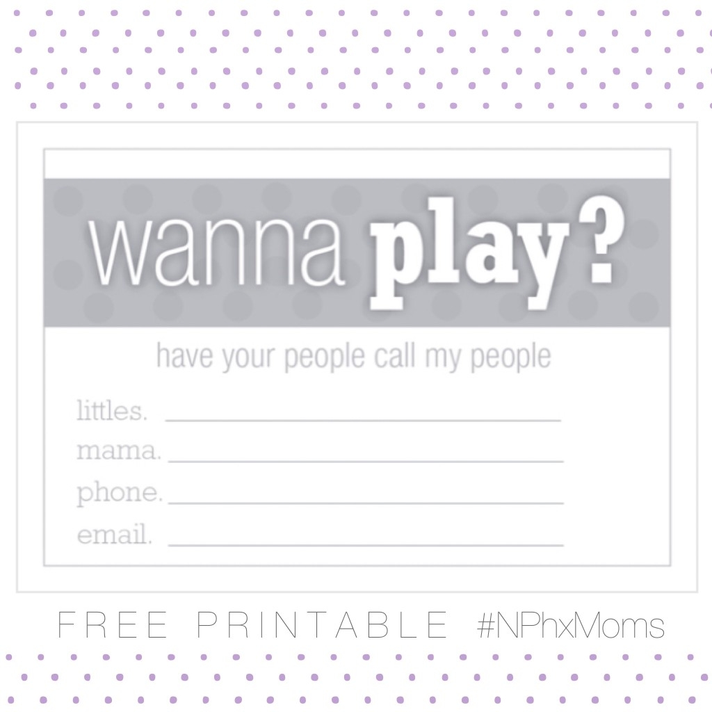 Happy Hostess Playdate Cards Free Printable