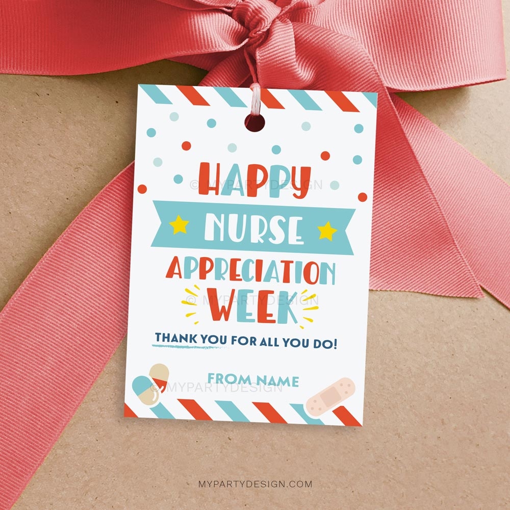 Happy Nurse Appreciation Week Tag Printable PDF My Party Design