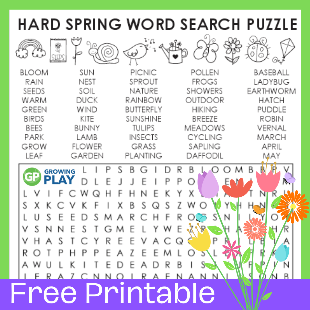 Spring Word Search Free Printable