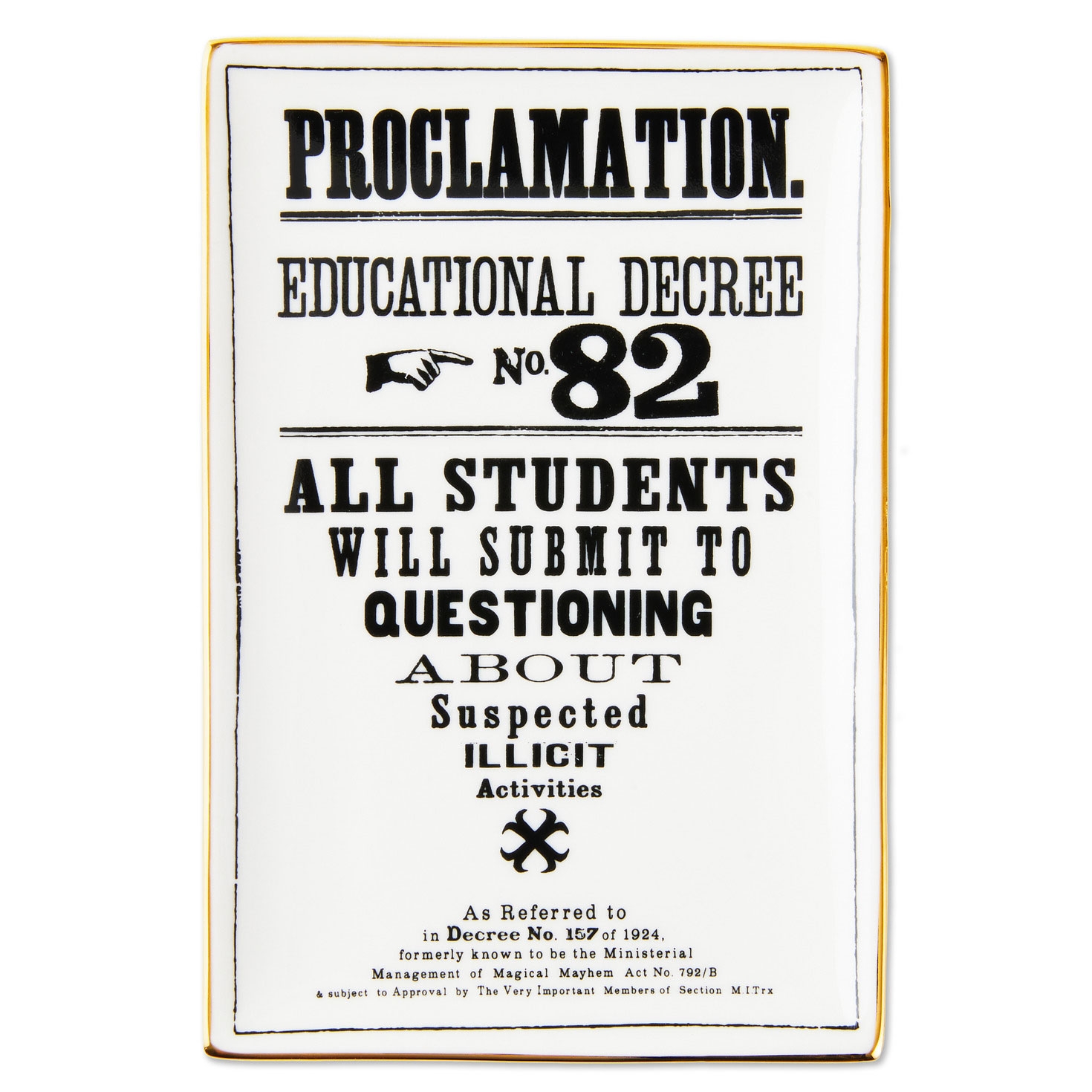 Harry Potter Proclamation No 82 Trinket Dish Trays Boxes Hallmark