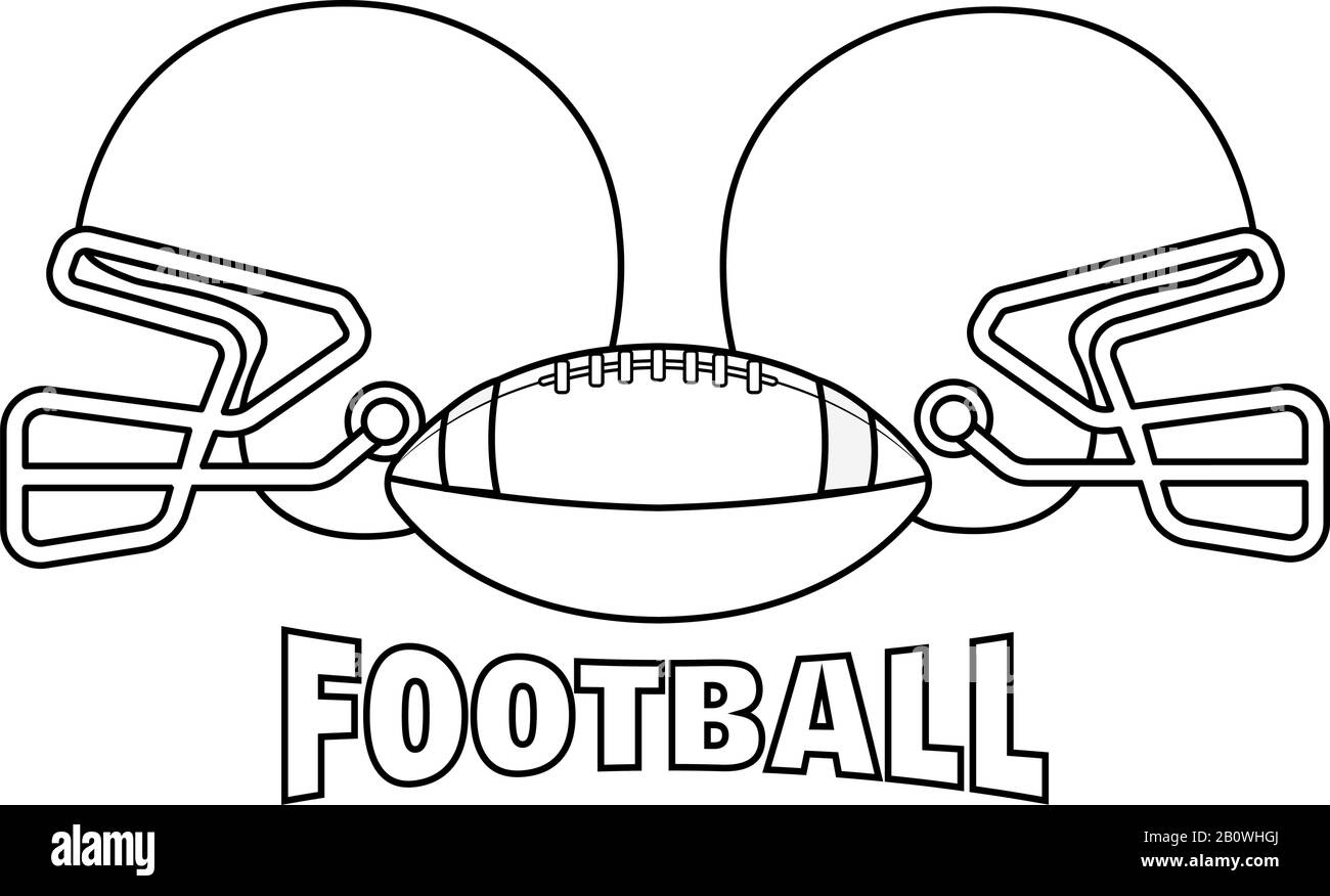 Helmets And American Football Ball Stock Vector Image Art Alamy
