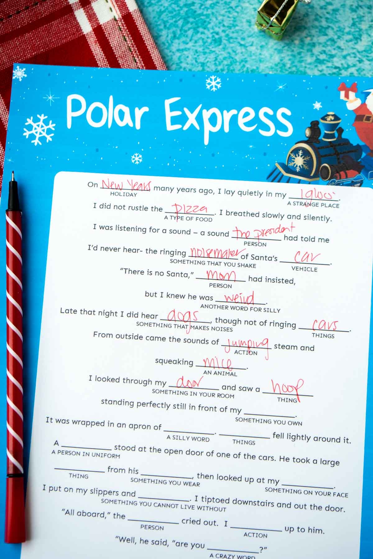 Hilarious Christmas Mad Libs Free Printable Play Party Plan