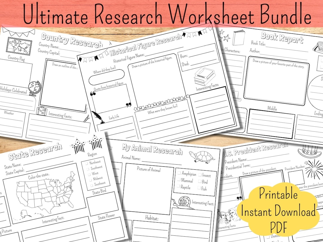 Homeschool Worksheet Book Report Template Animal Research State Research Country Report Worksheet History Activity Science Worksheet Etsy