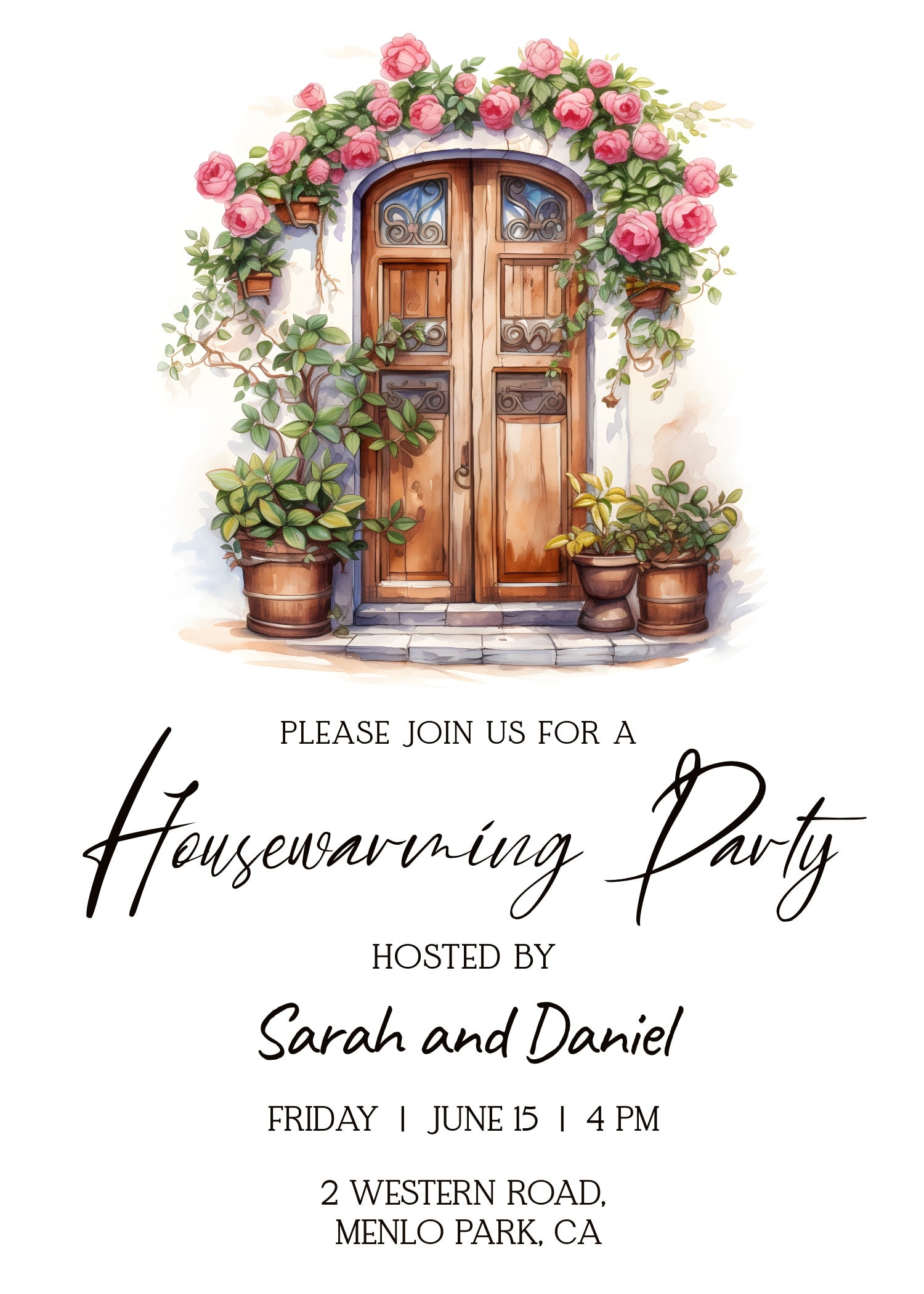 Housewarming Invitation Editable Template House Warming Party Digital Invite Home Sweet Home Invitation Watercolor Printable Invite Etsy
