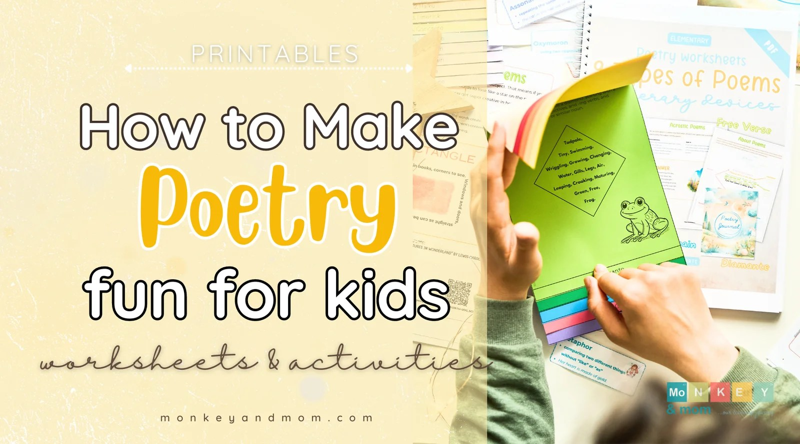 How To Make Poetry Fun For Kids Free 3rd Grade Poetry Worksheets Monkey And Mom
